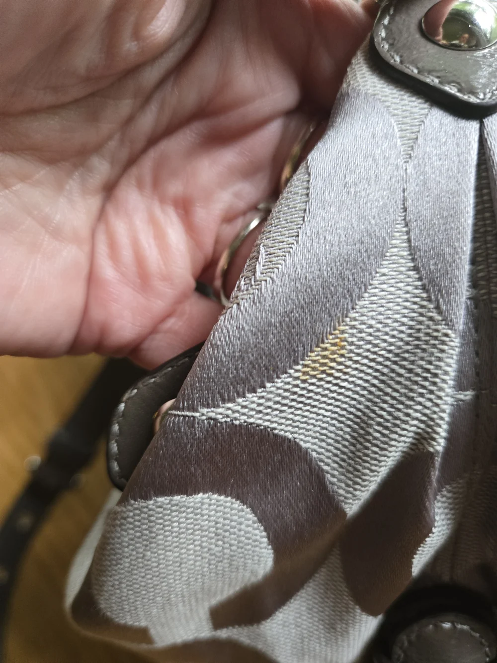 Coach Optic Signature Hobo Bag in Light Grey